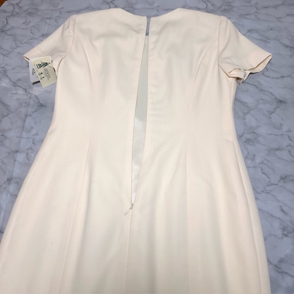 100% Worsted Wool Cream Sheath Dress NWT Size 4 Petite Austin Reed Classic Chic - Picture 10 of 14